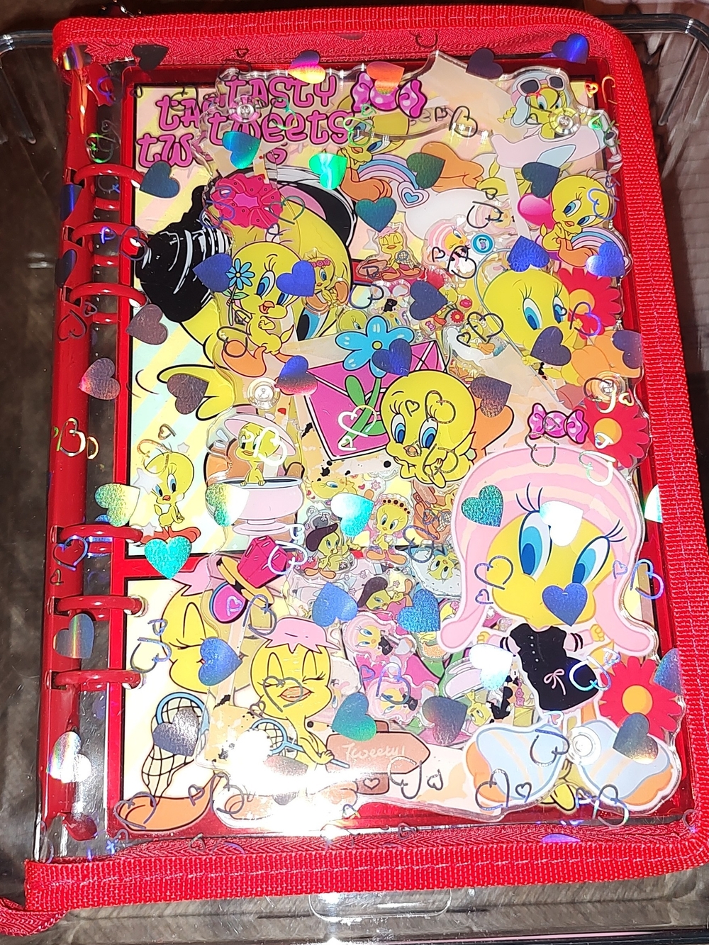 New! A5 Size Tweety Bird Acrylic Shaker Notebook